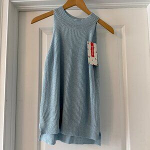 Betty Says Acrylic Halter Sweater Tank Baby Blue Small NEW NWT